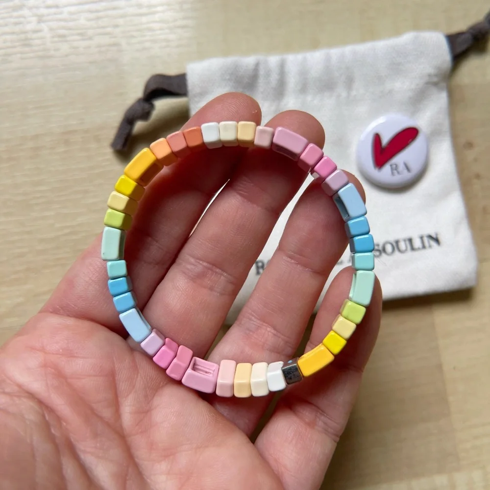 🌈 Roxanne Assoulin Pastel Rainbow Enamel Bracelet 🌈 - Picture 1 of 6